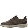 CLARKS MENS EASY ON EASY OFF LACE SHOE - DARK BROWN LEATHER